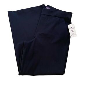 Women's Ponte High-Rise Wide-Leg Black Trouser Pants Size 16 NWT